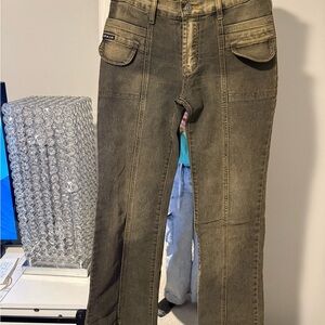 Y2K ShaZo Brown Cargo Pocket Flare Jeans Women’s Vintage Denim